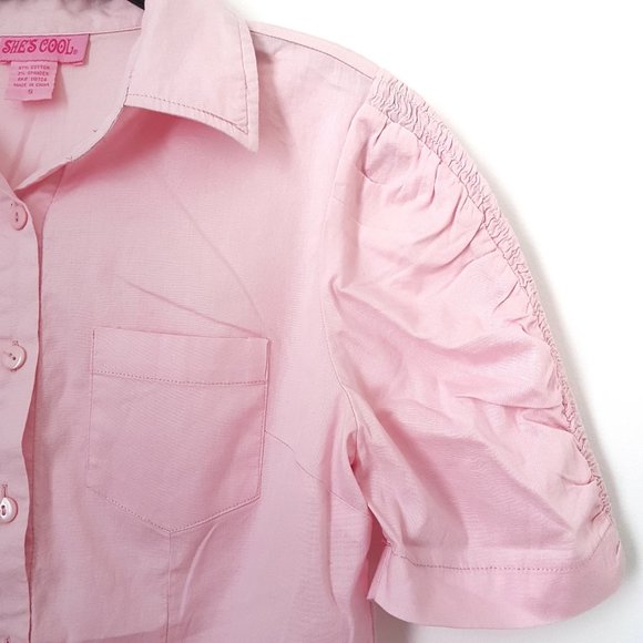 She's Cool Pink Collar Top - Size S - Picture 3 of 5